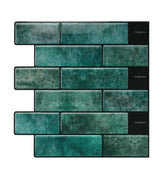 Emrald Green Peel and Stick Subway Tiles